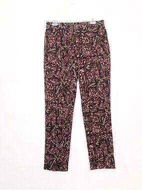 Gloria Vanderbilt Black Floral Straight Leg Jeans SZ- 8